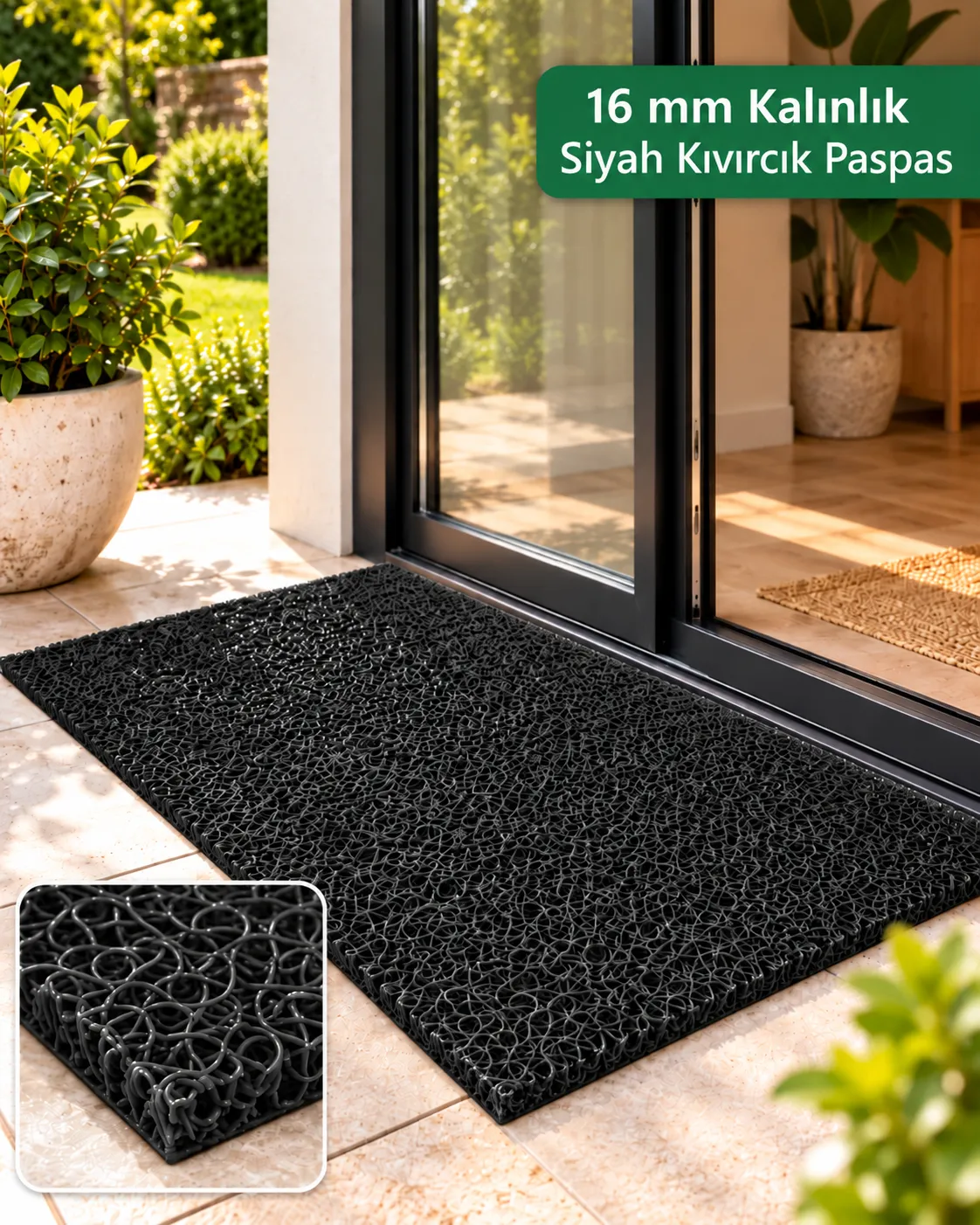 16 mm Siyah Kıvırcık Paspas-4