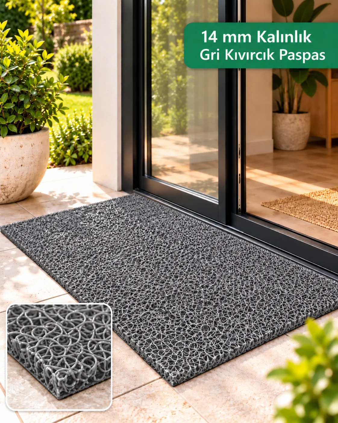 kıvırcık paspas gri