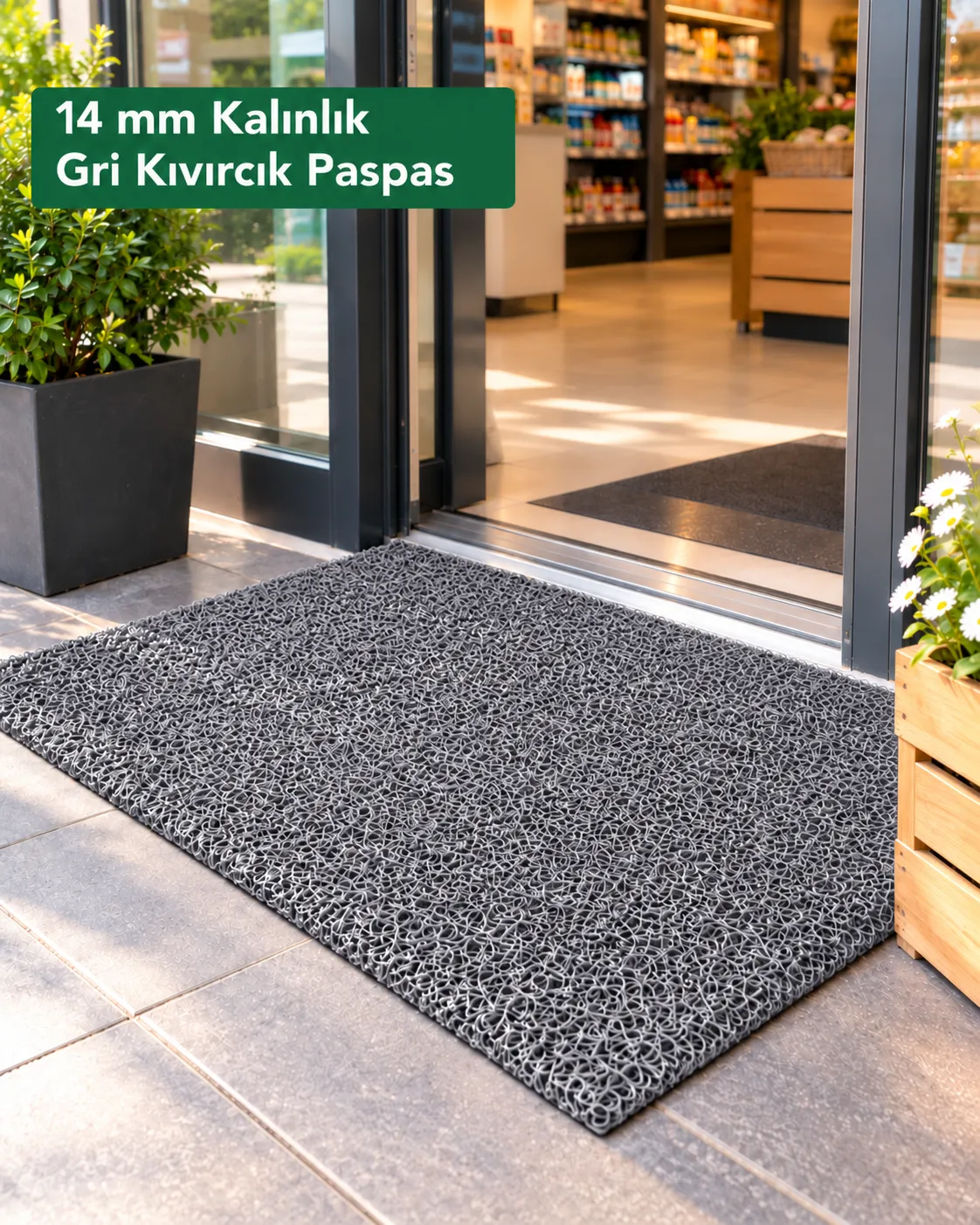 kıvırcık paspas gri
