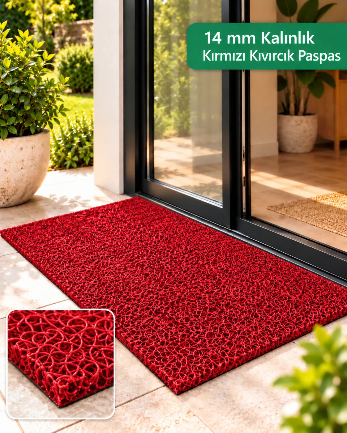 kıvırcık paspas kırmızı