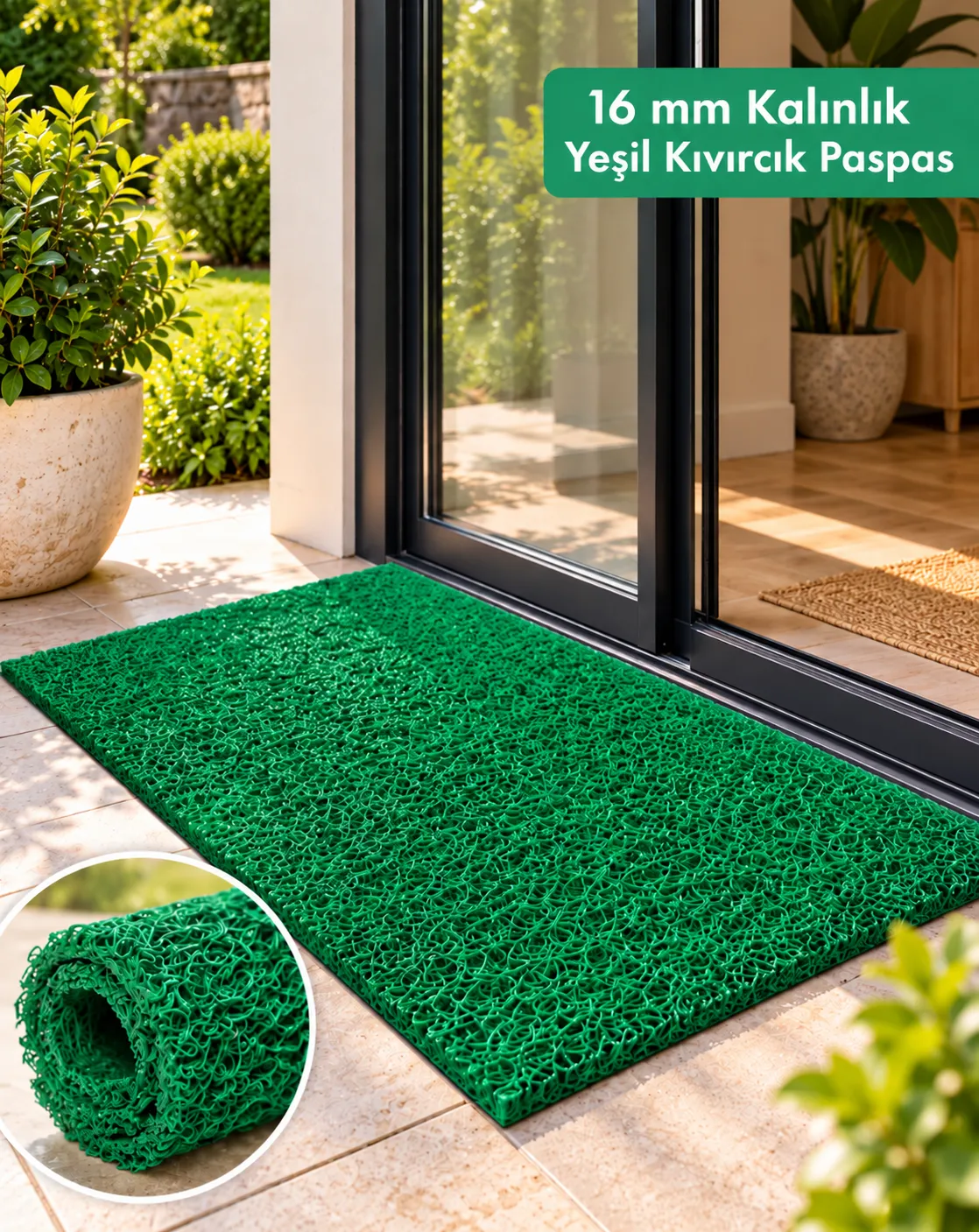 kıvırcık paspas yeşil 16mm