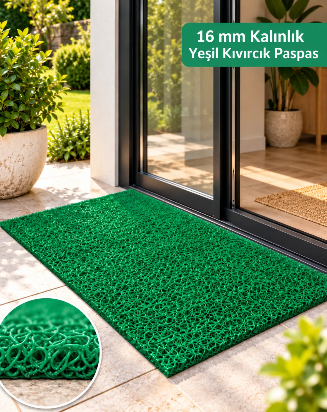 kıvırcık paspas yeşil 16mm